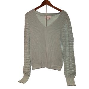 Rachel Zoe Sweater Womens Large V Neck Knit Long Sleeve Pullover